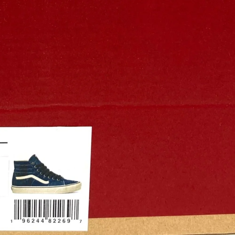 VANS Sk8-Hi Tapered High Top Denim Navy Canvas Men’s Sneakers Skate VN0A5KRUNAV - Picture 8 of 9